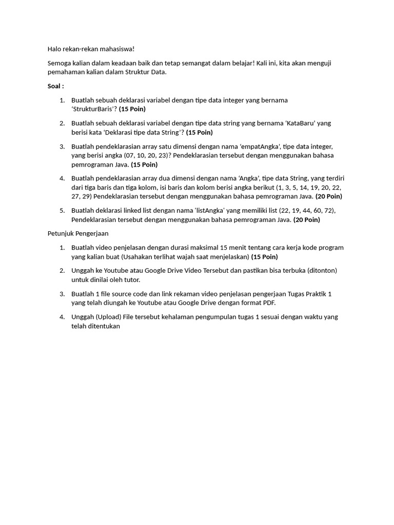 Tugas Praktik Struktur Data Java | PDF