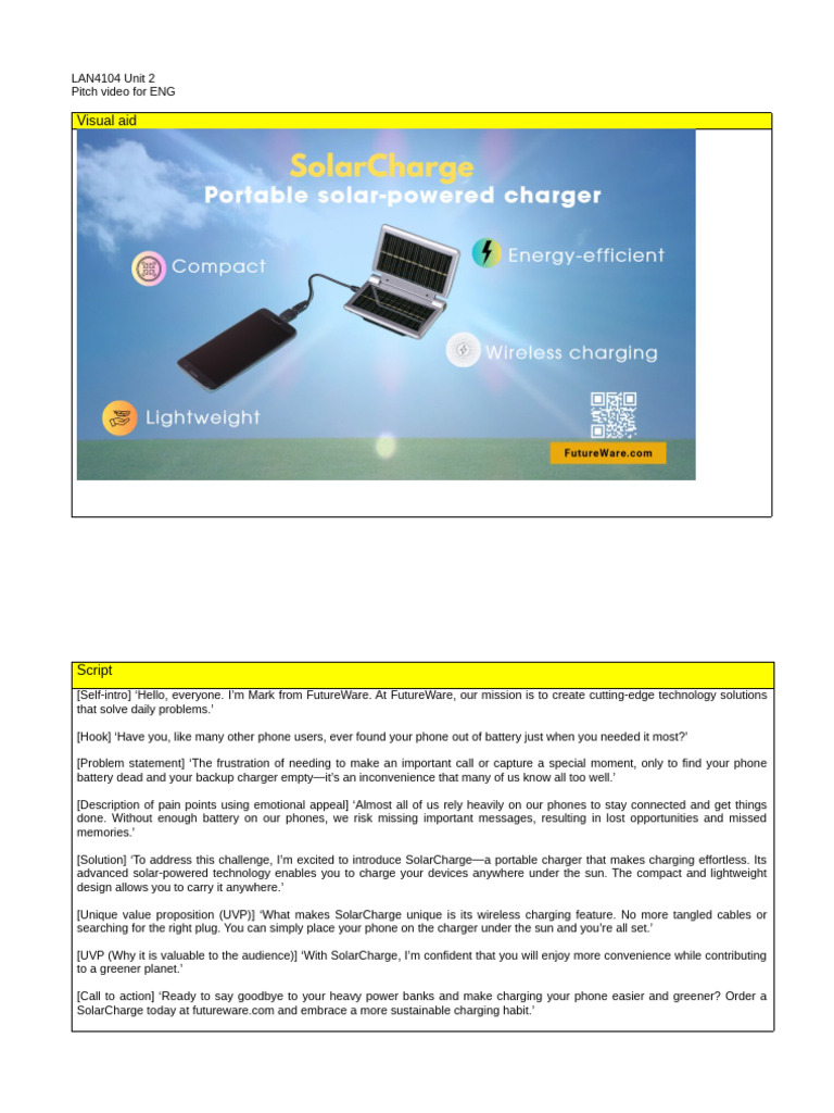 SolarCharge: Eco-Friendly Phone Charger | PDF