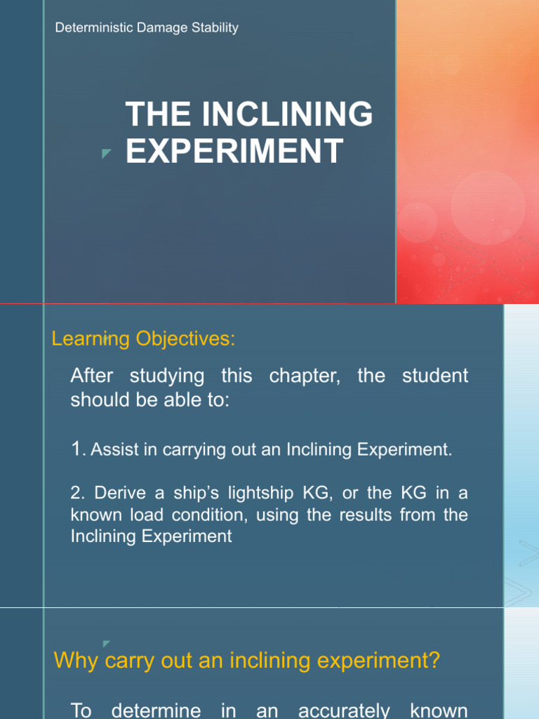 Inclining Experiment for Ship Stability | PDF | Ships | Pendulum