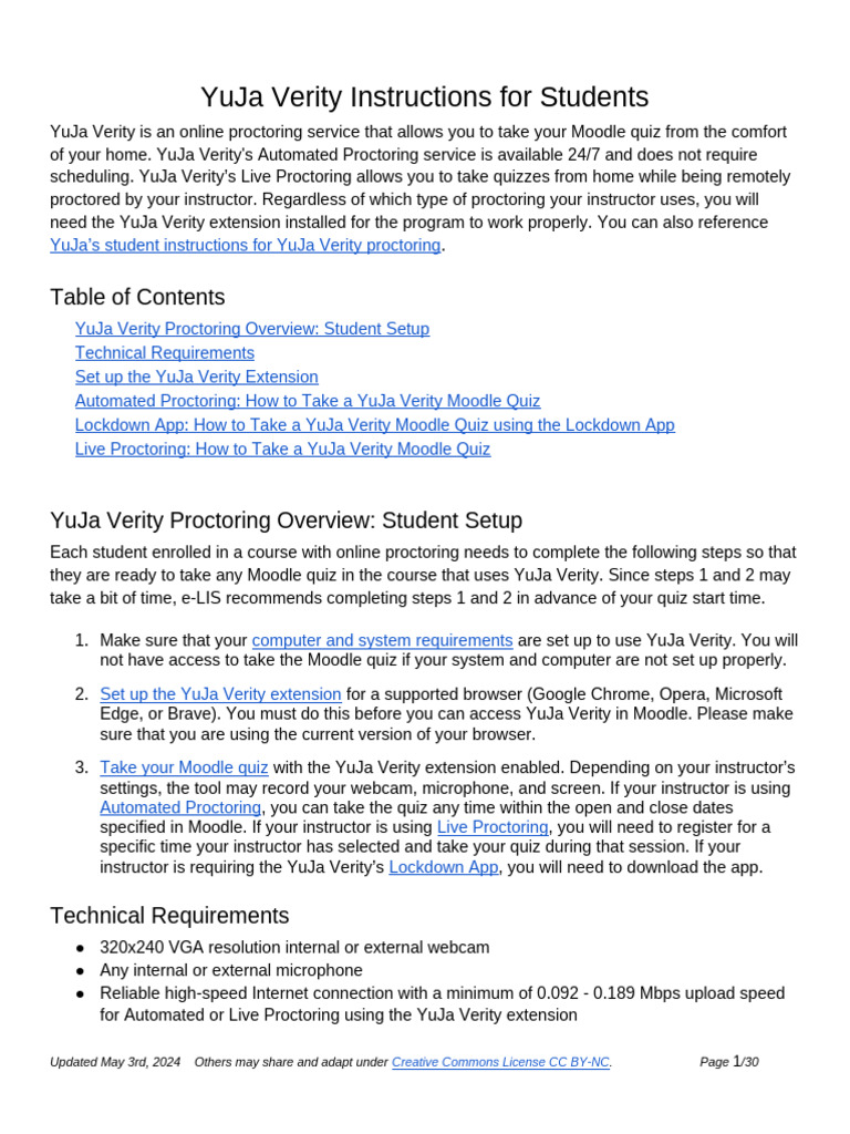 YuJa Verity Proctoring Guide for Students | PDF | Creative Commons ...