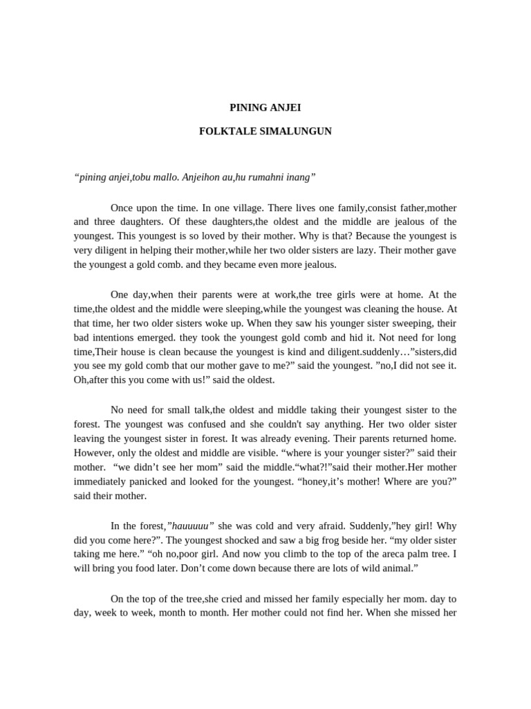 Pining Anjei | PDF | Traditional Stories | Folklore