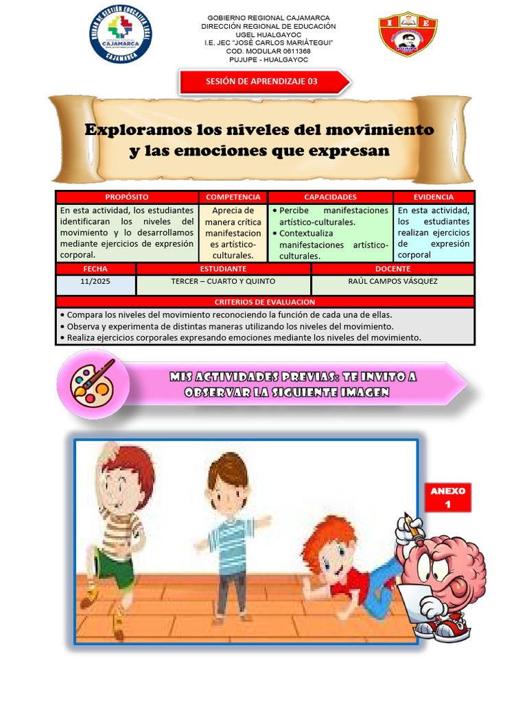 Exploramos Los Niveles Del Movimiento y Las Emociones Que Expresan ...