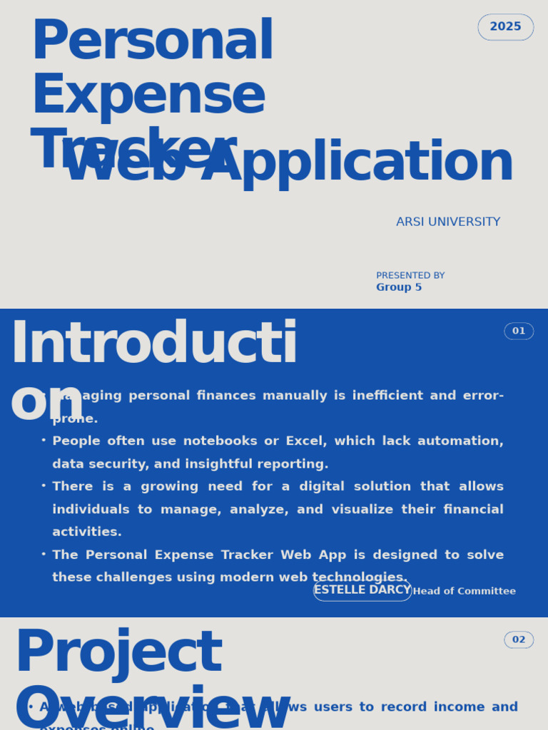 Personal Expense Tracker Web App Overview | PDF | Software Development ...