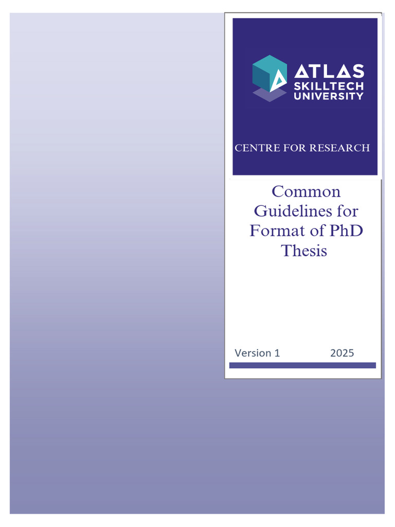 PhD Thesis Formatting Guidelines 2025 | PDF | Thesis | Academic Degree