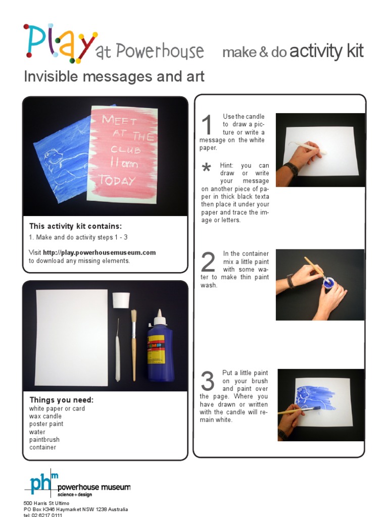 Invisible Messages Activity Kit | PDF | Home & Garden | Art