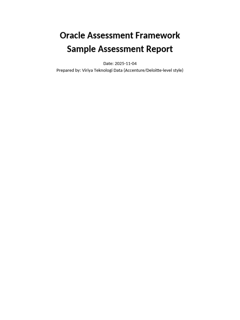 Oracle Assessment Framework Report | PDF