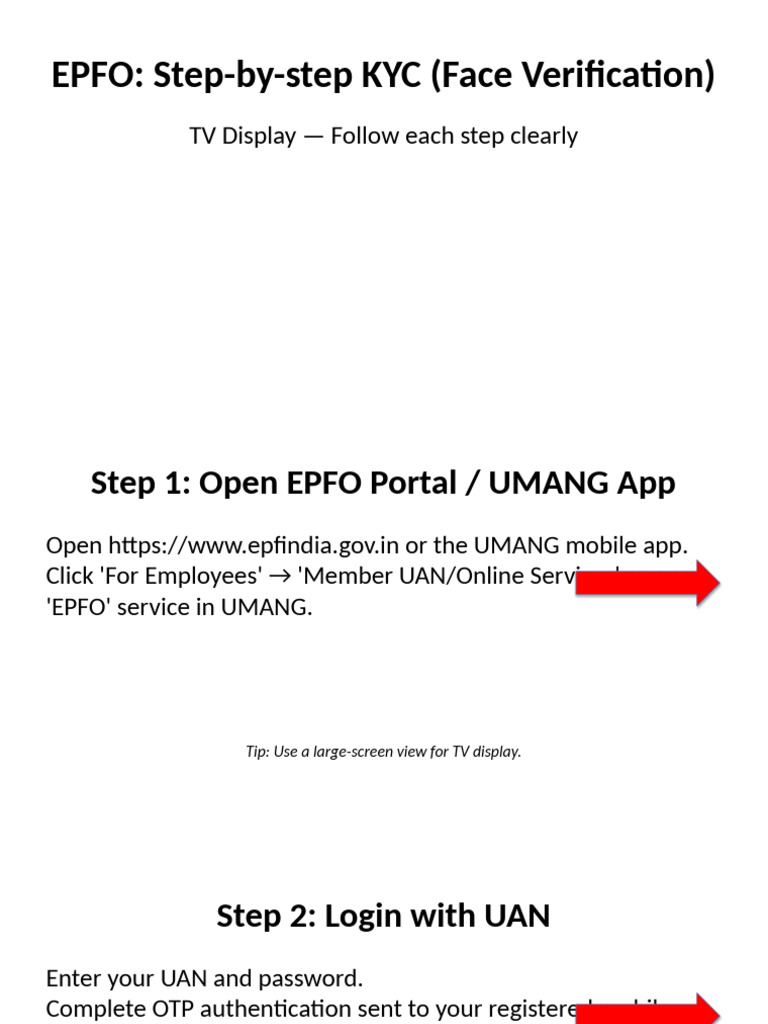 EPFO KYC Face Verification Guide | PDF