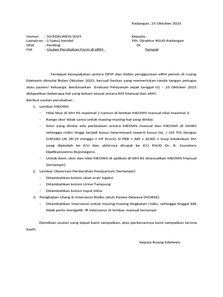 Usulan Revisi Form Di ERM | PDF