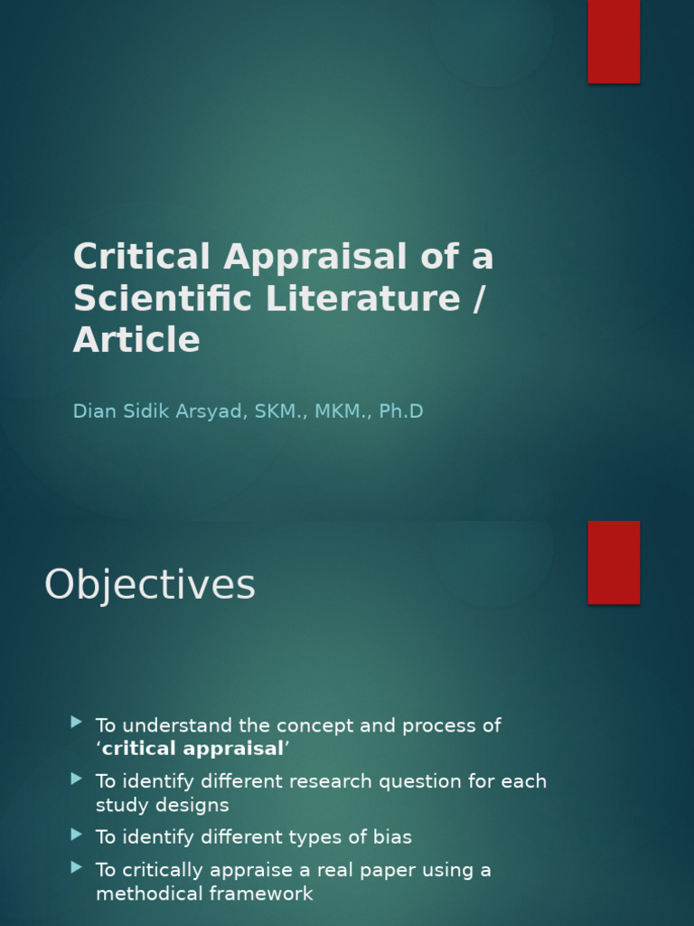 Critical Appraisal of Scientific Research | PDF | Performance Appraisal ...