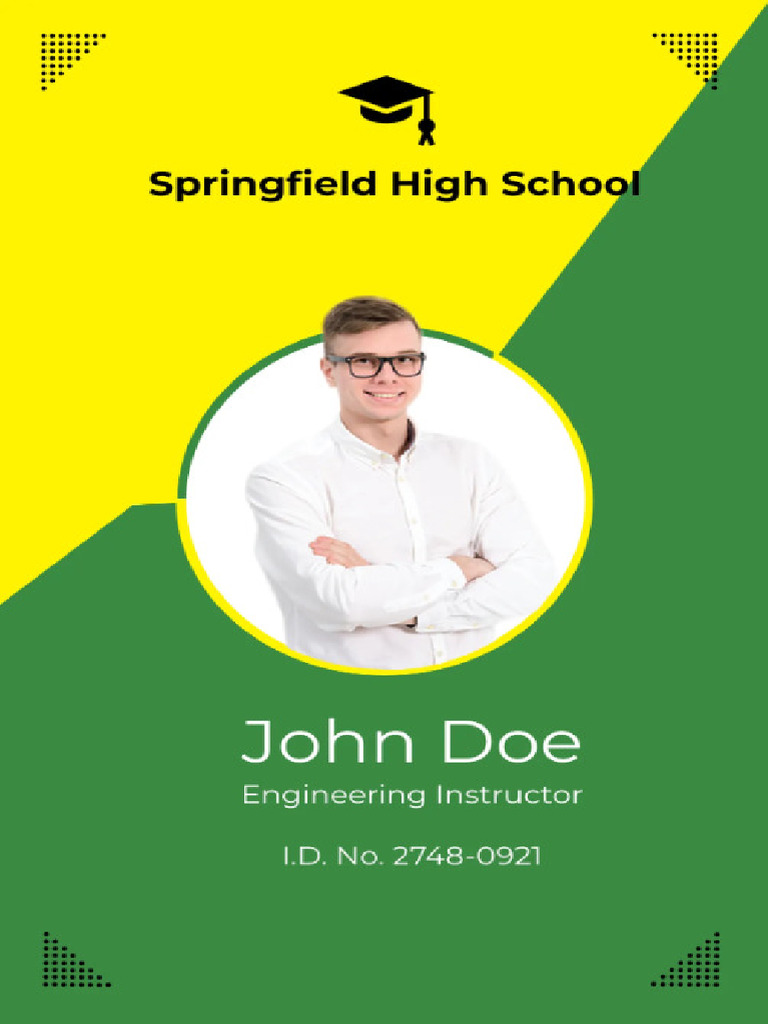 School Teacher ID Card Template Edit Online | PDF