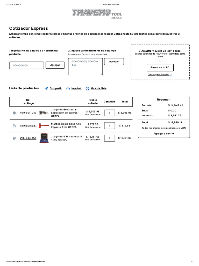 Cotizador Express para Órdenes Rápidas | PDF