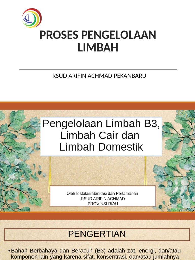 Case Presenter Echo - Sessi 2 - Pengelolaan Limbah Di Rsud Arifin ...