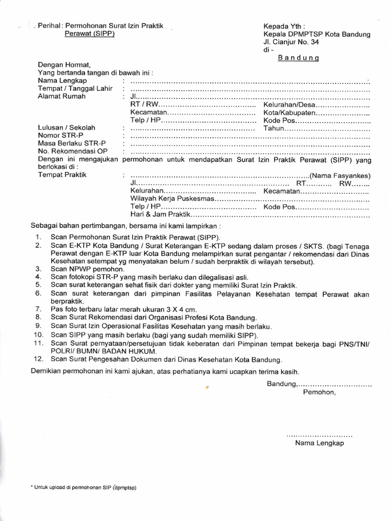 Permohonan Pembuatan Sipp | PDF