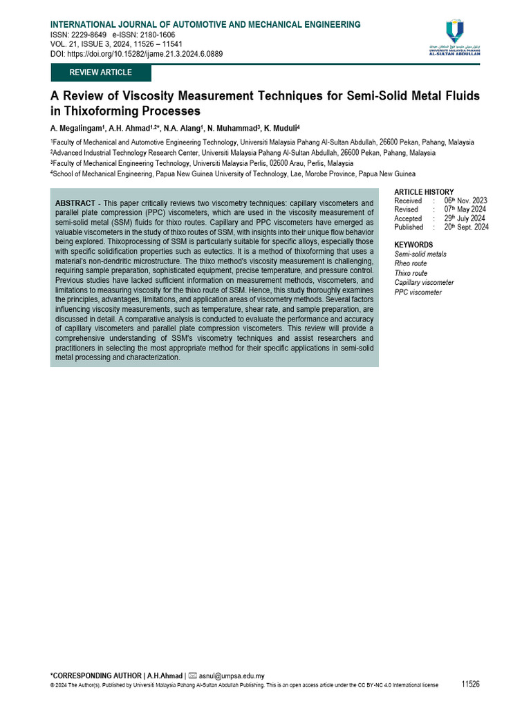 Viscosity Measurement in Semi-Solid Metals | PDF | Viscosity | Rheology