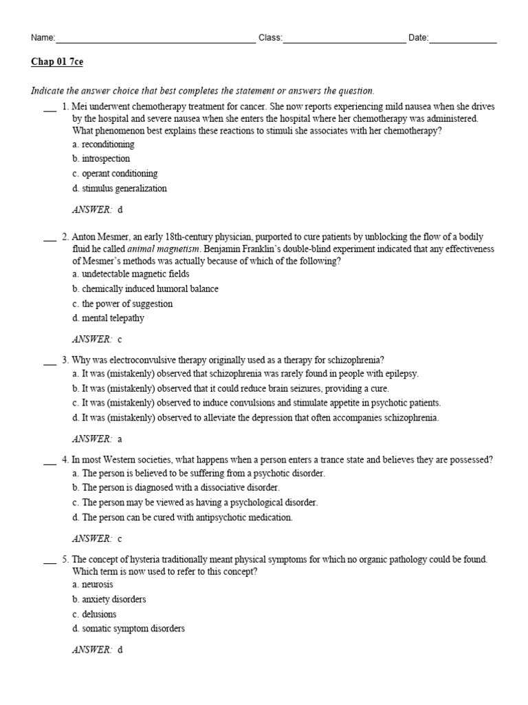 Chap 01 7ce | PDF | Psychotherapy | Psychoanalysis