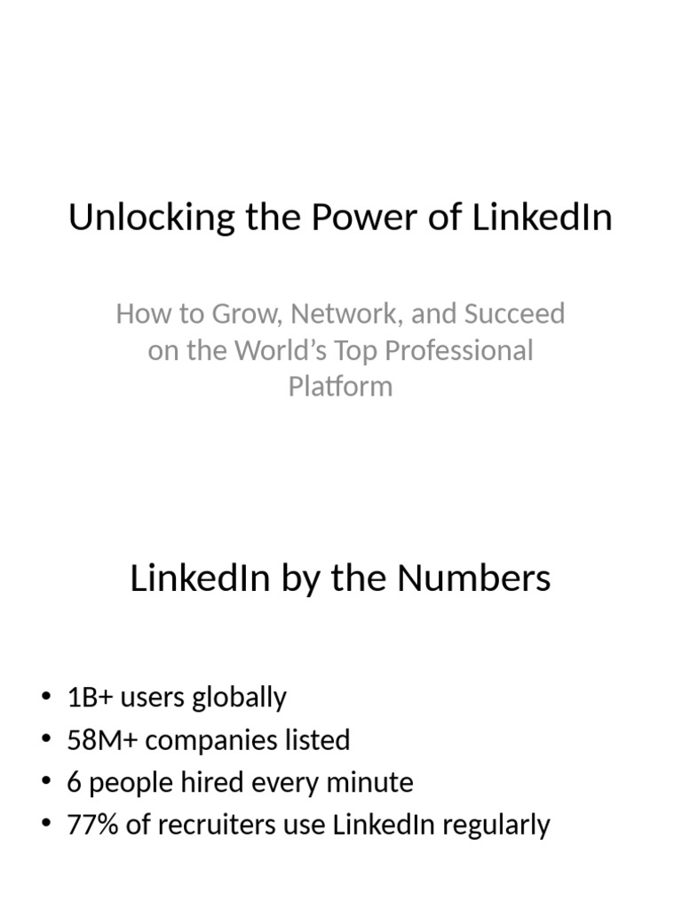 LinkedIn Presentation | PDF