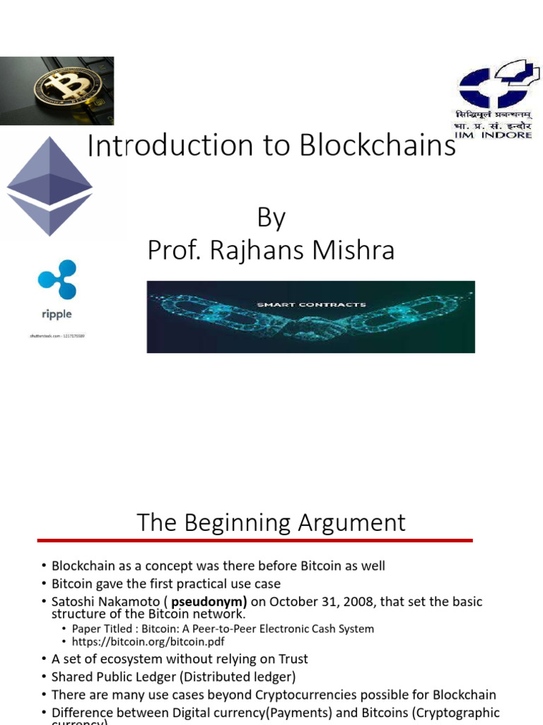 Introduction To Blockchains | PDF | Bitcoin | Cryptocurrency