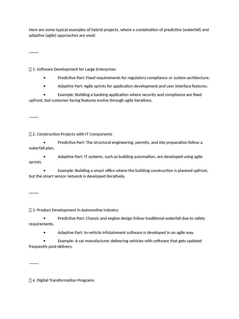 Hybrid Project Management Examples | PDF | Agile Software Development ...
