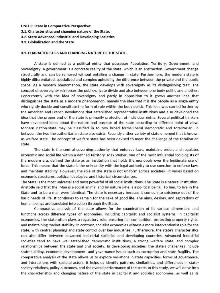 Comparative Analysis of State Functions | PDF | Capitalism | State (Polity)