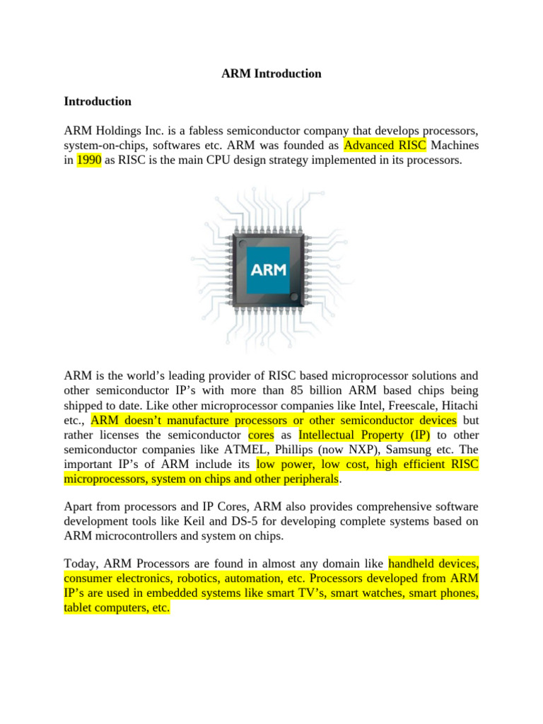 ARM Introduction Is Embedded System and Programming | PDF ...