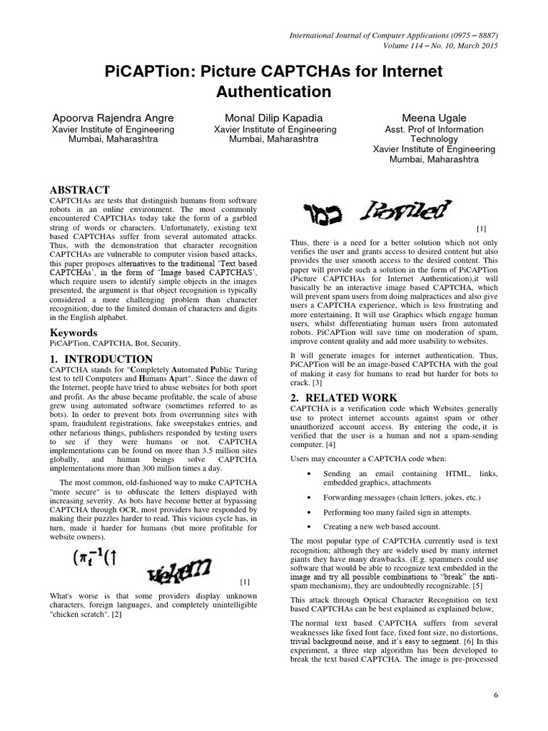 Image-Based CAPTCHAs for Security | PDF | Internet Bot | Email Spam