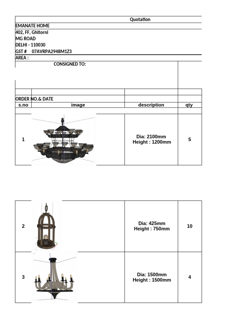 Quotation for Lighting Installation Services | PDF