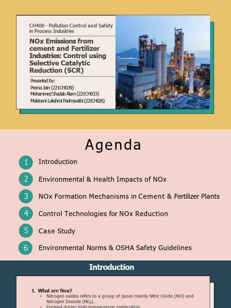 NOx Emissions From Cement and Fertilizer Industries | PDF | N Ox | Ammonia