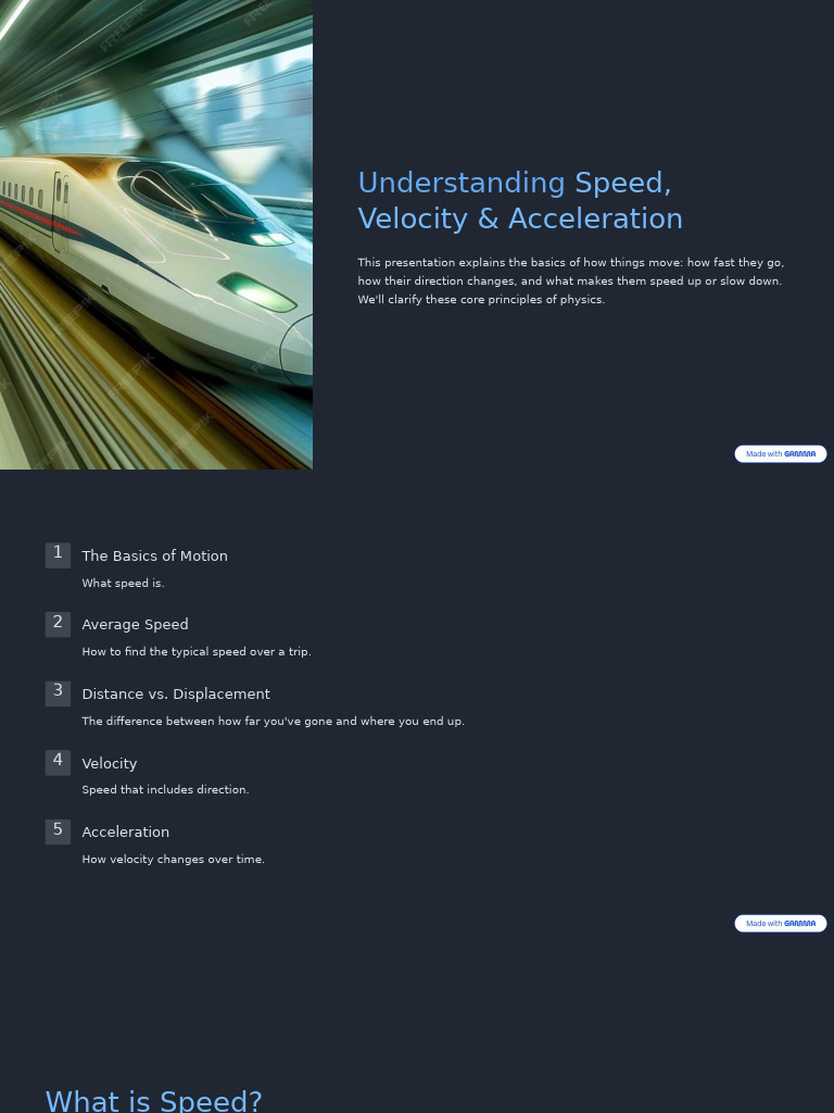 Understanding Speed Velocity and Acceleration | PDF | Velocity ...