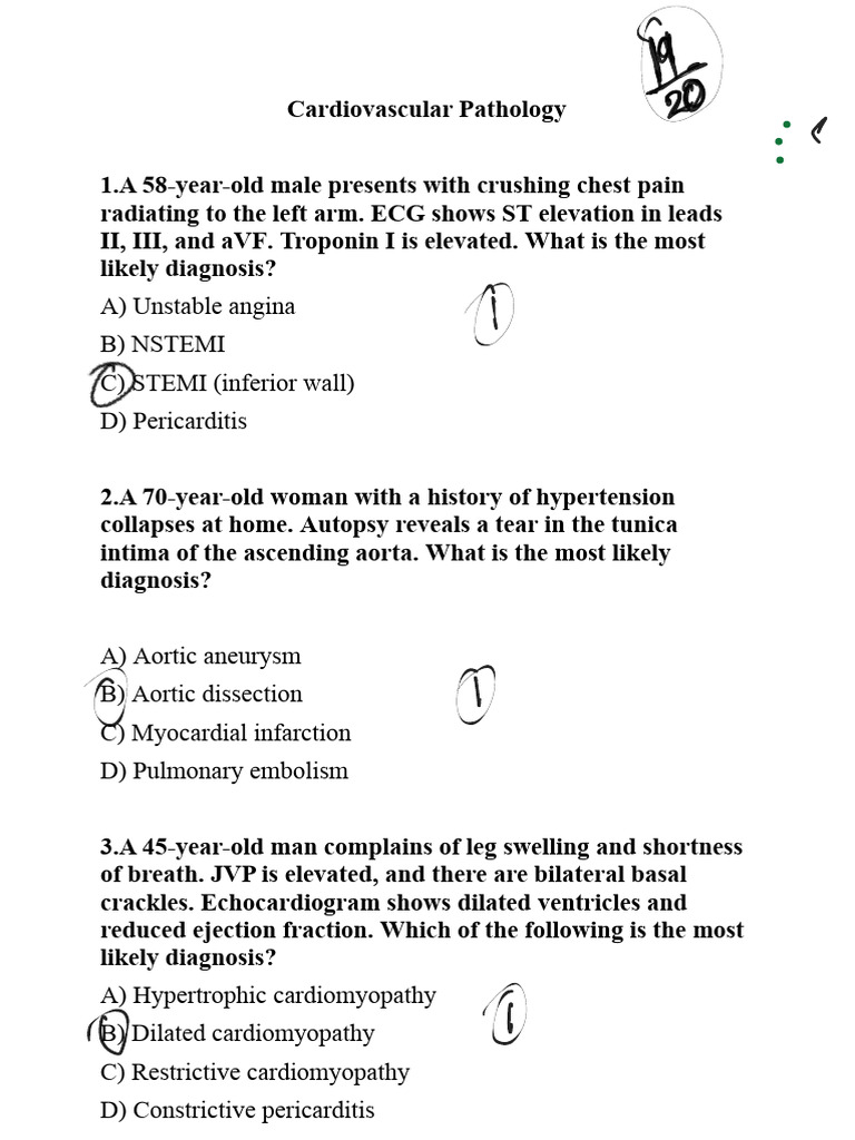 CVS Pathology and Antiarrhtmic Drug Pharmacology PDF | PDF | Congenital ...