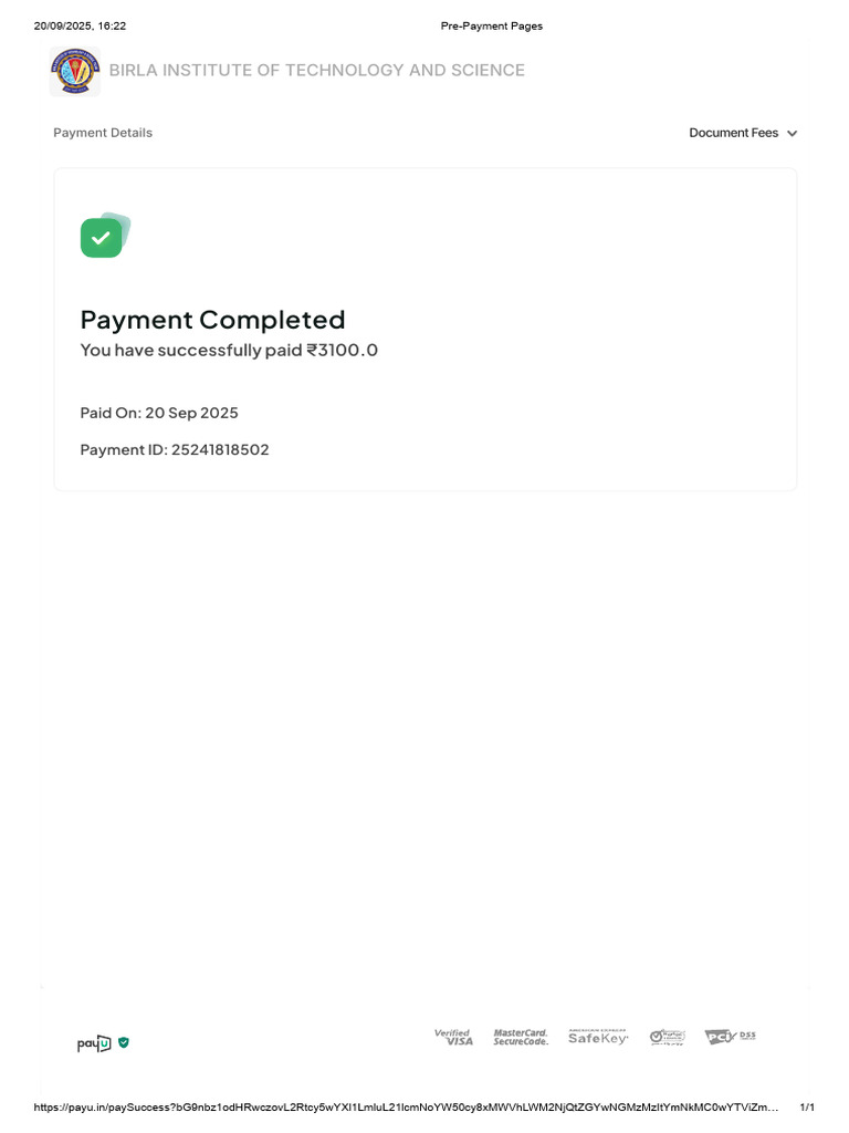 Payment Confirmation for Document Fees | PDF