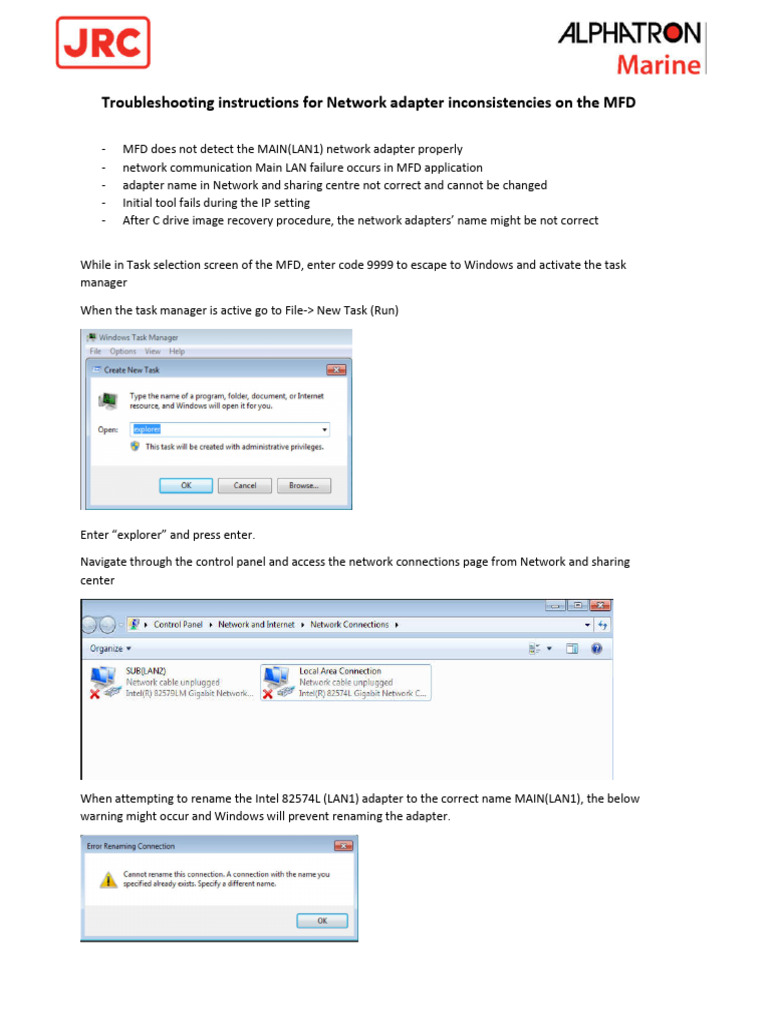 Troubleshooting MFD Network Adapter Issues | PDF | Windows Registry ...