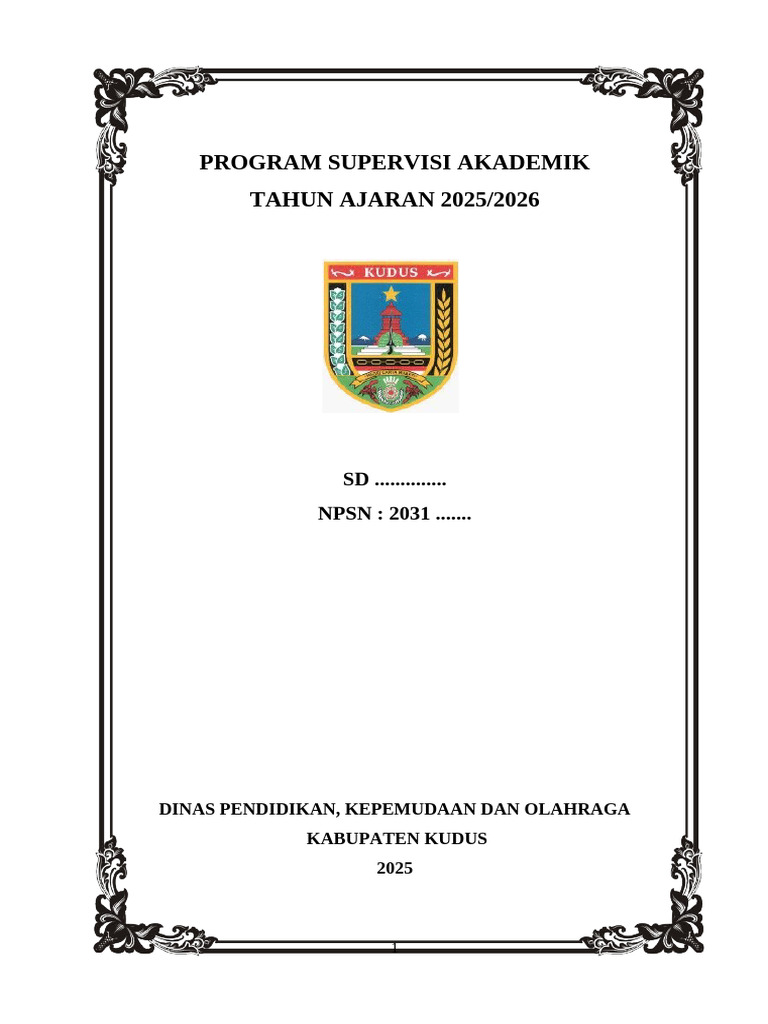 Program Supervisi Akademik SD 2025/2026 | PDF