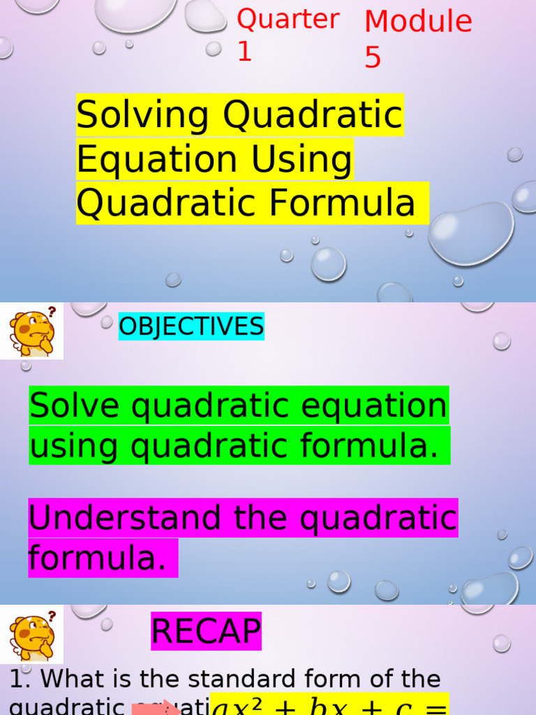 m5 Quadratic Formula | PDF | Quadratic Equation | Equations