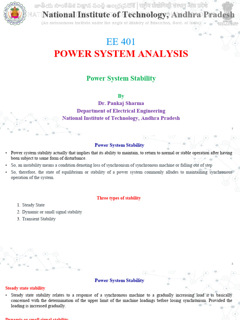 Power System Stability 1 | PDF | Steady State | Applied And ...