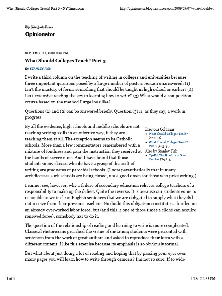 Teaching Writing in College: Key Insights | PDF | Word | Human ...