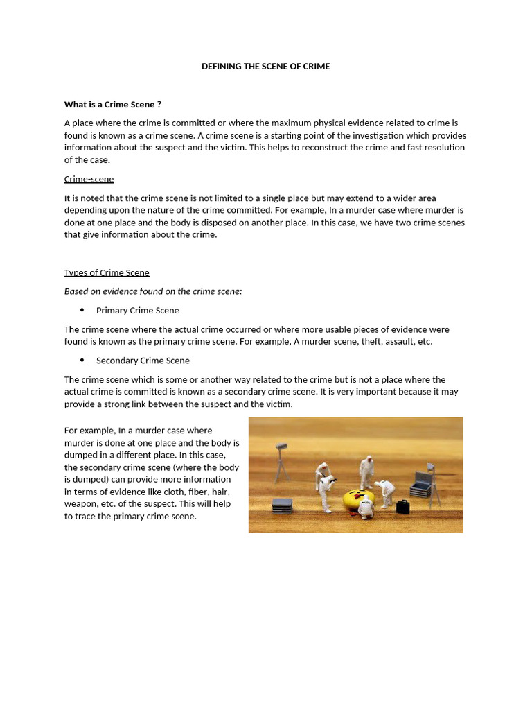 Understanding Crime Scene Types and Evidence | PDF | Crime Scene ...