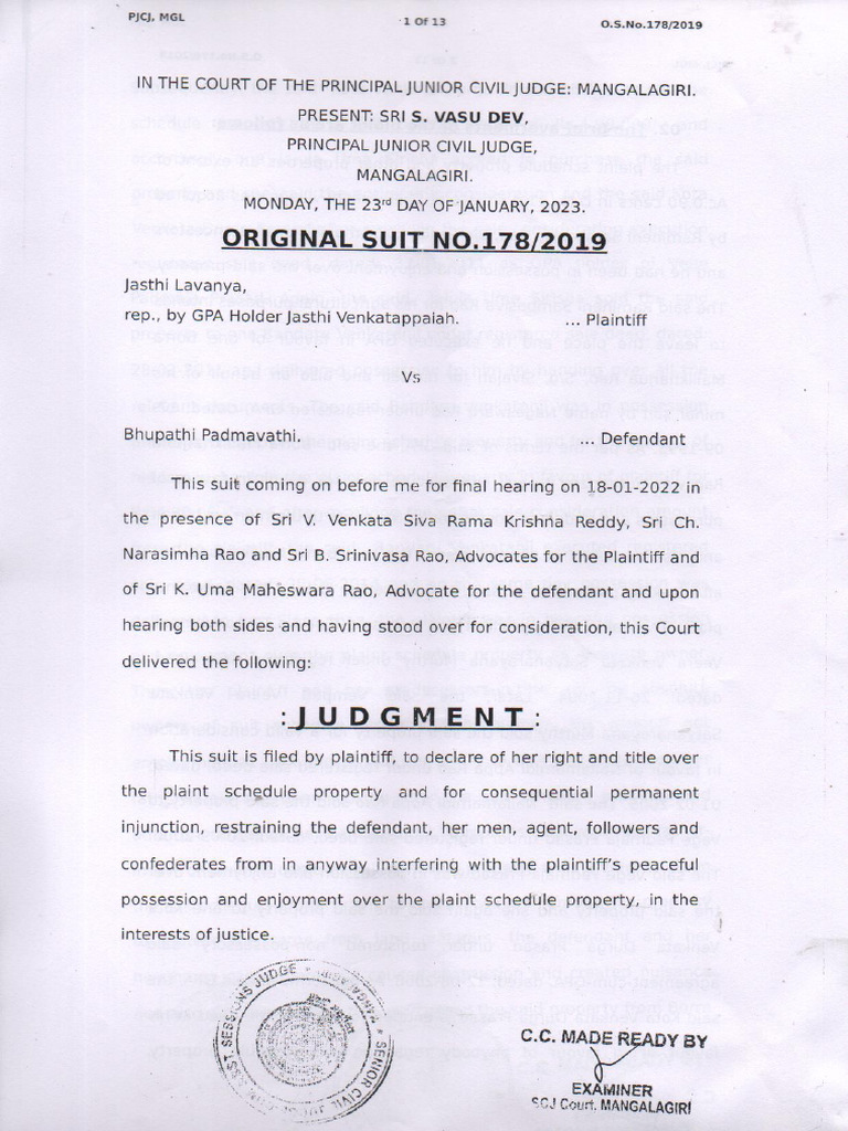 Final Judgment - Court1 | PDF