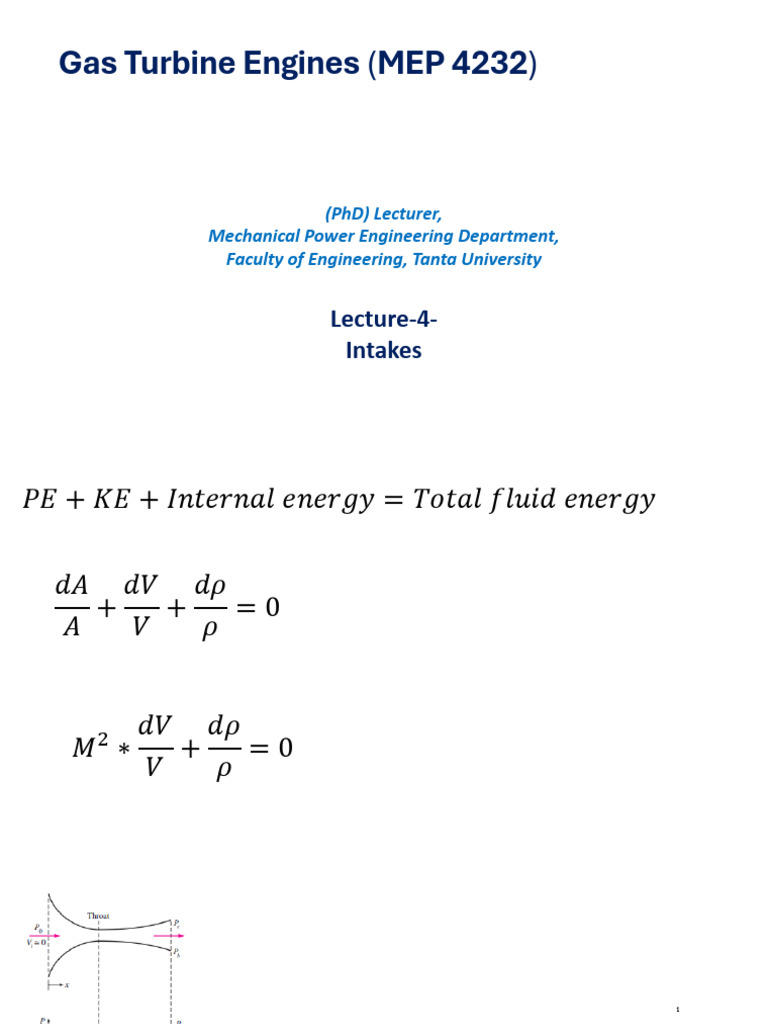 Lecture 4 GTE Intakes of Jet Engines Abdo | PDF | Nozzle | Mechanical ...