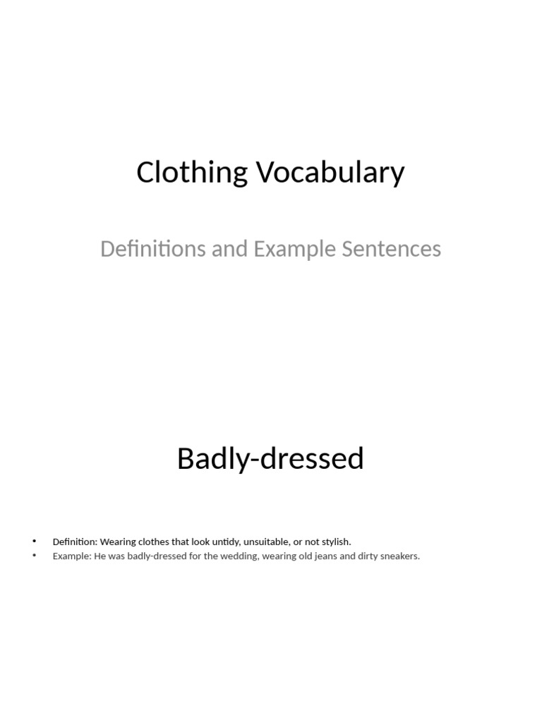 Clothing Vocabulary | PDF | Clothing | Jeans
