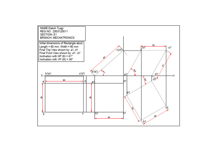 Mechatronics Project: Rectangle Dimensions and Views | PDF