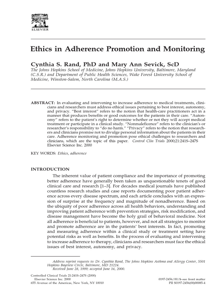 1-s2.0-S0197245600000854-main | PDF | Clinical Trial | Informed Consent