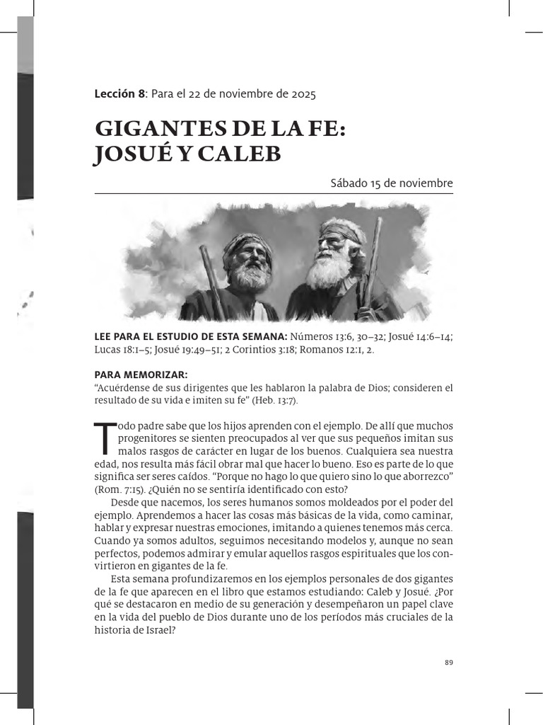 Ejemplo de Fe: Josué y Caleb | PDF | Joshua | Libro de números