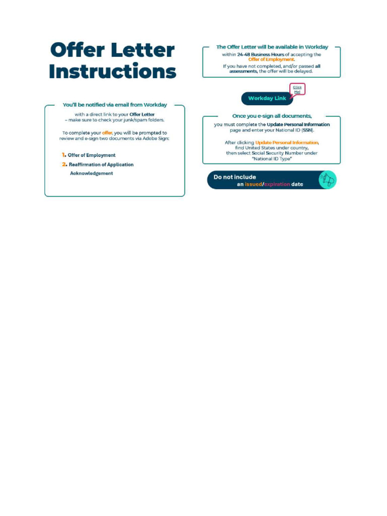 Offer Letter Instructions | PDF