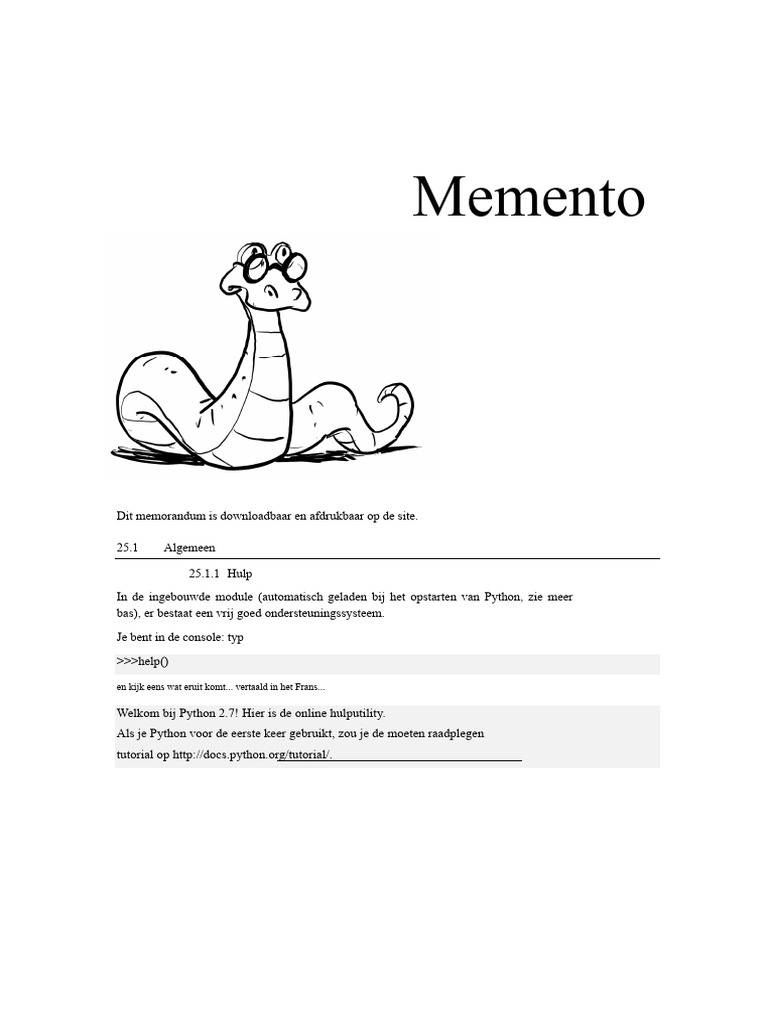 Memento Python Voor Kinderen | PDF