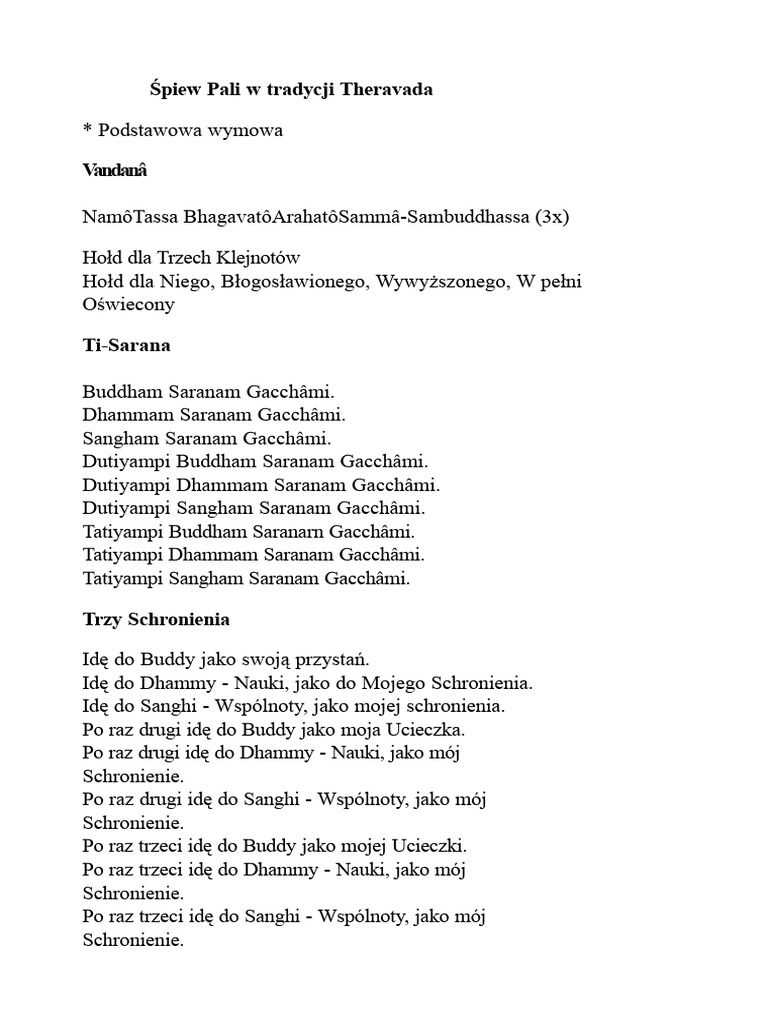 Pali Chants | PDF