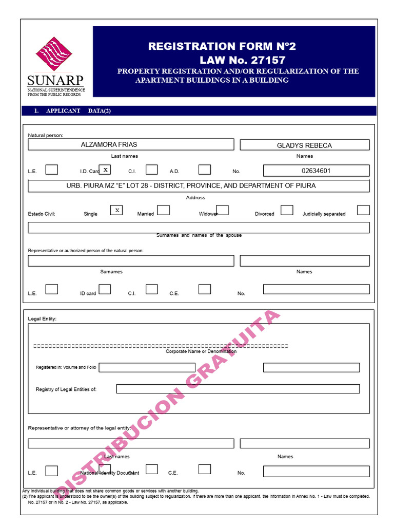 Form N°2 Independence and Co-Ownership | PDF | Notary Public