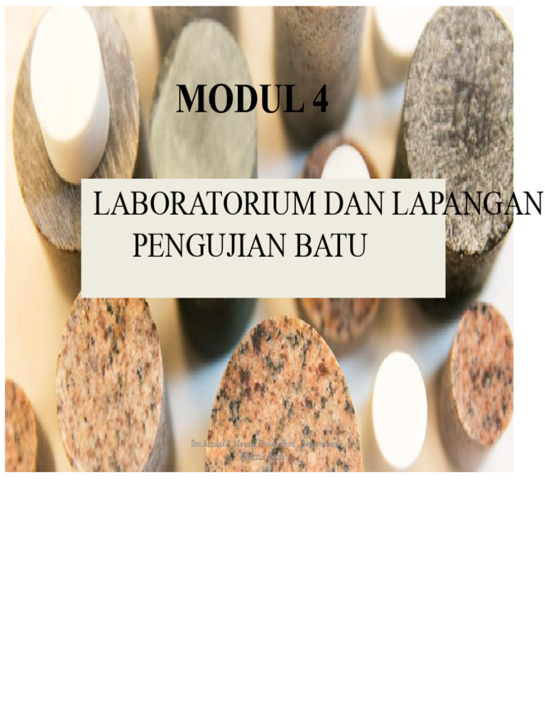 Pengujian Laboratorium Dan Lapangan Terhadap Batu | PDF