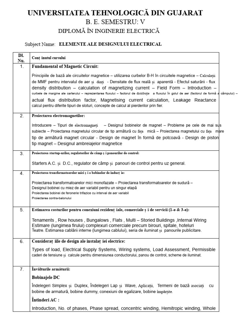 Elemente de Proiectare Electrică | PDF