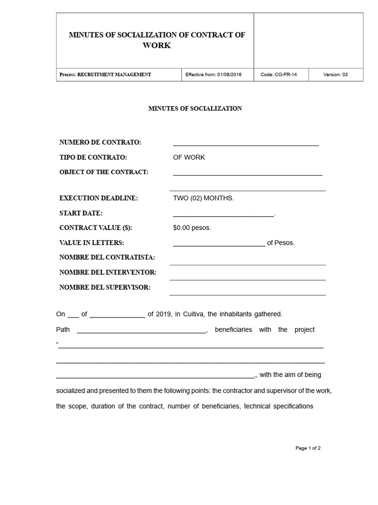 Minutes of Socialization | PDF