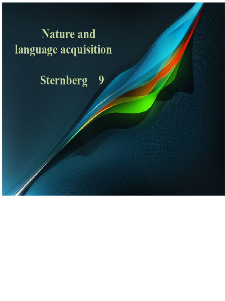 Understanding Language Acquisition Basics | PDF | Word | Perception